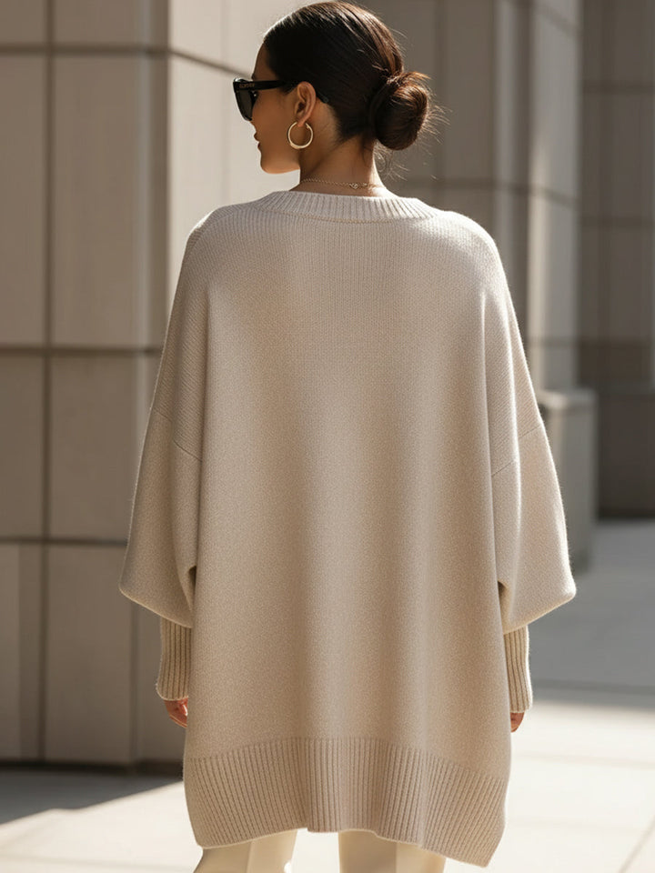 Ximena - Oversized Draped Wide-Neck Sweater