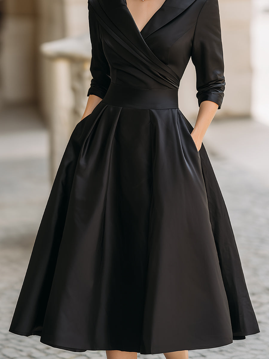 Leina - Midi Dress in Satin