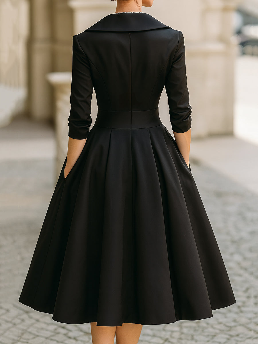 Leina - Midi Dress in Satin