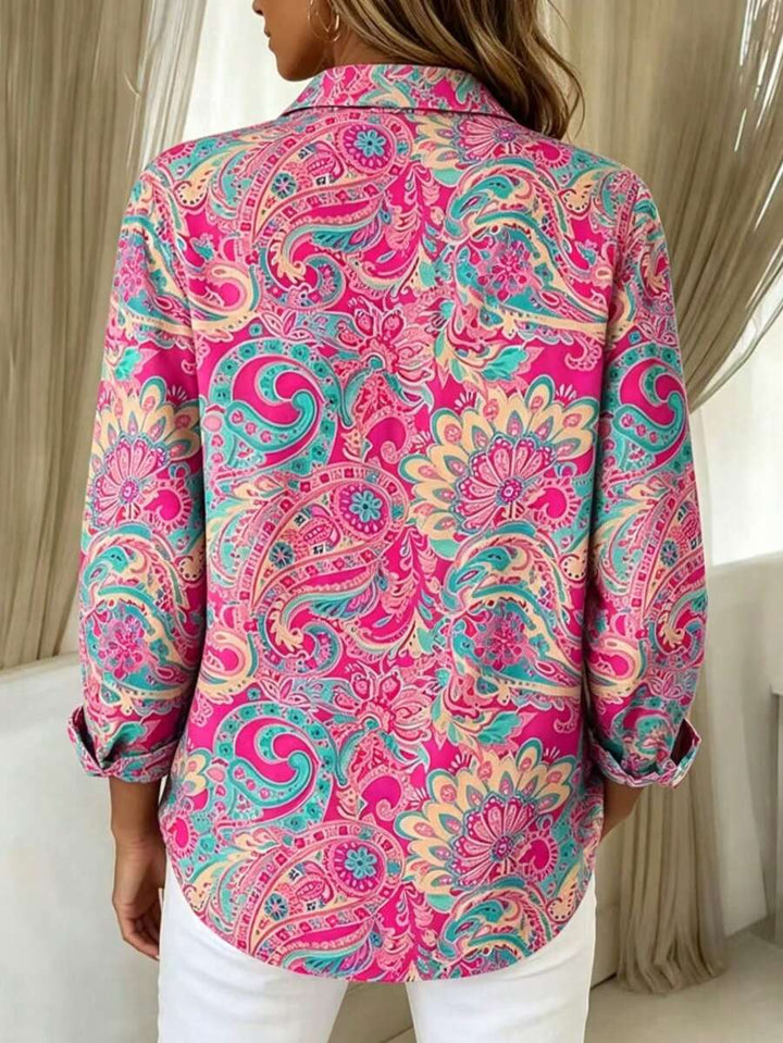 Kayla - Paisley Button-Up Blouse