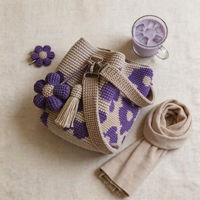Livia - Handmade Crochet Floral Tote Bag