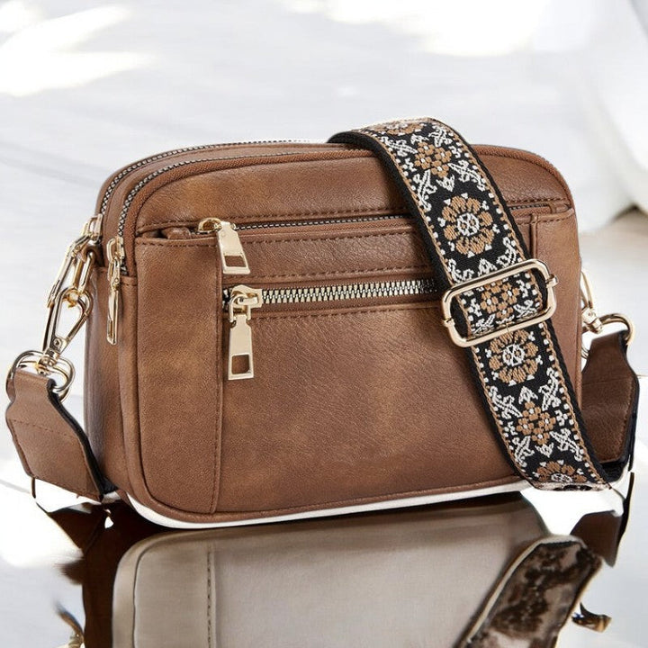 Emmie – Refined Leather Shoulder Bag with Compartments