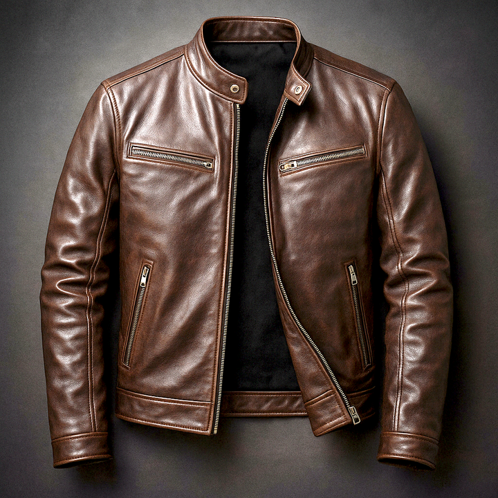 Ronnie - Vintage Leather Jacket with Tailored Fit