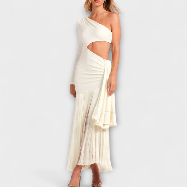 Valerie – Maxikleid mit Fransen und Cut-outs