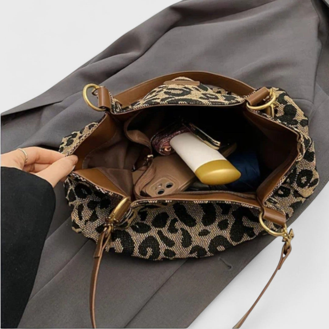 Klara - Leopard Print Canvas Tote