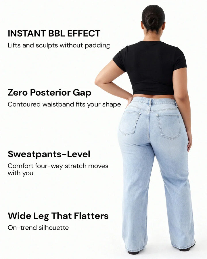 Remerie - Mid Rise BBL Wide Leg Jeans