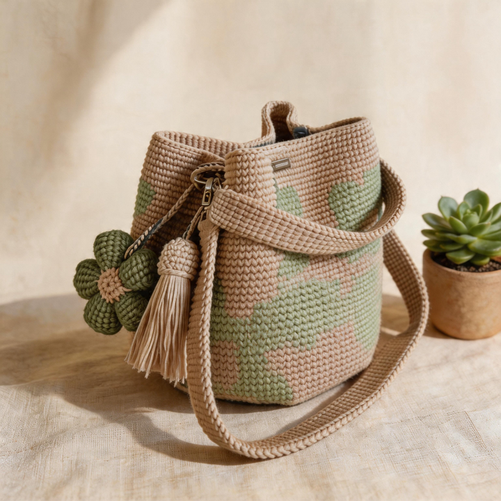 Livia - Handmade Crochet Floral Tote Bag