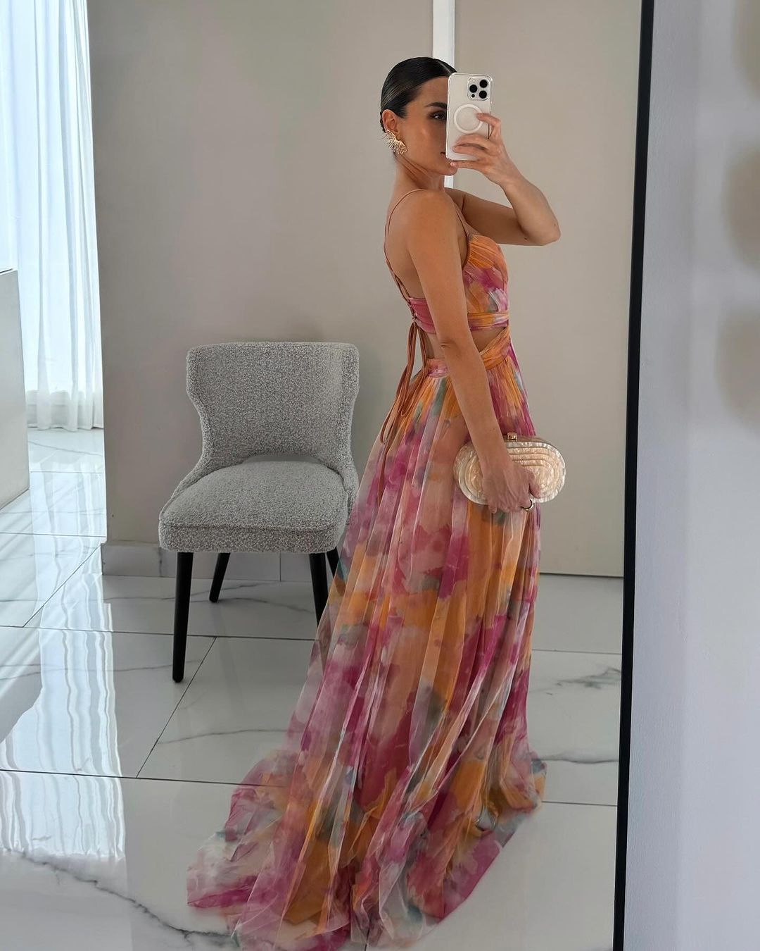 Merida - Floral Chiffon Maxi Dress