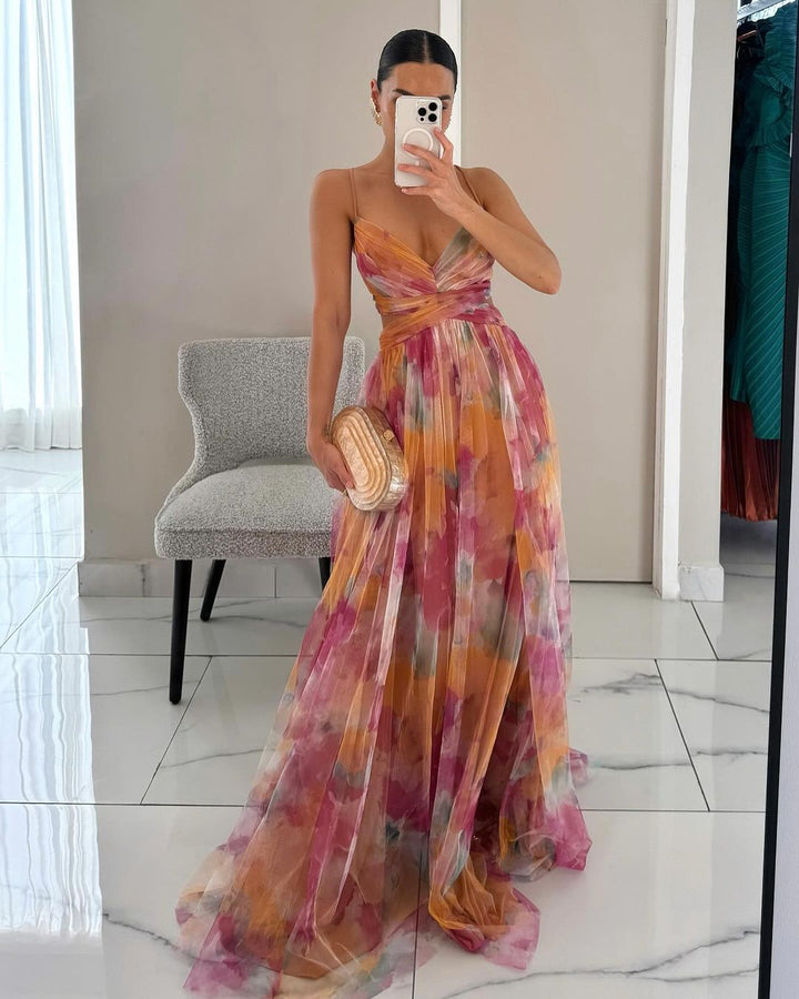 Merida - Floral Chiffon Maxi Dress