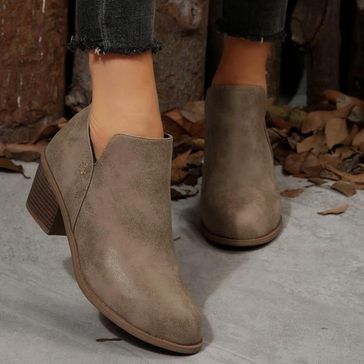 Hera – Textured Fringe Ankle Boots