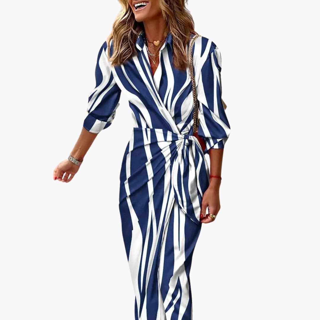 Clarissa | Gestreiftes Midi-Hemdkleid
