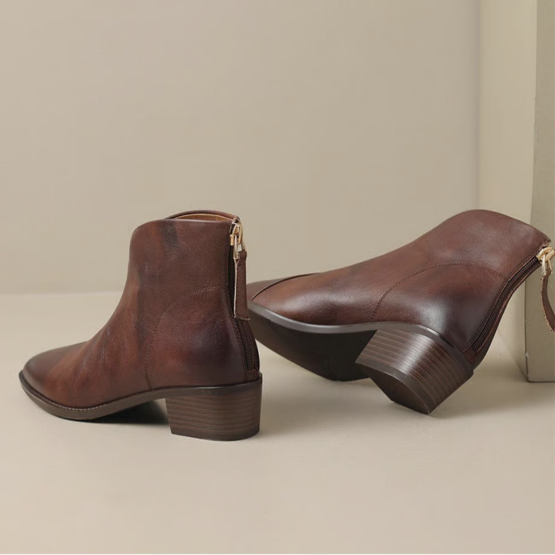 Carmelle – Low Heel Luxury Ankle Boots