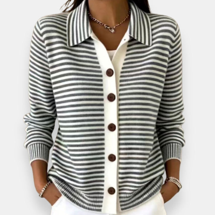 Jamie – Striped Button Cardigan