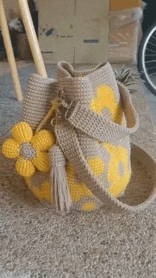 Livia - Handmade Crochet Floral Tote Bag