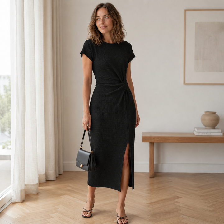Pricila - Ribbed Knotted Midi Dress