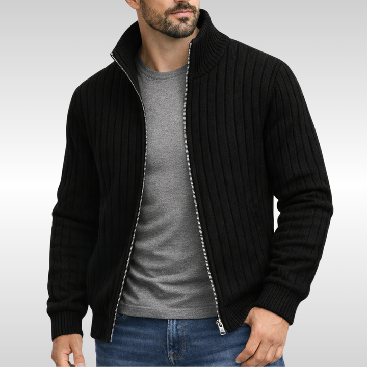 Richie - Classic Ribbed Zip Cardigan
