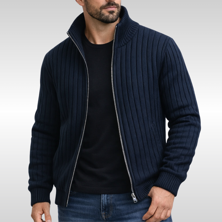 Richie - Classic Ribbed Zip Cardigan