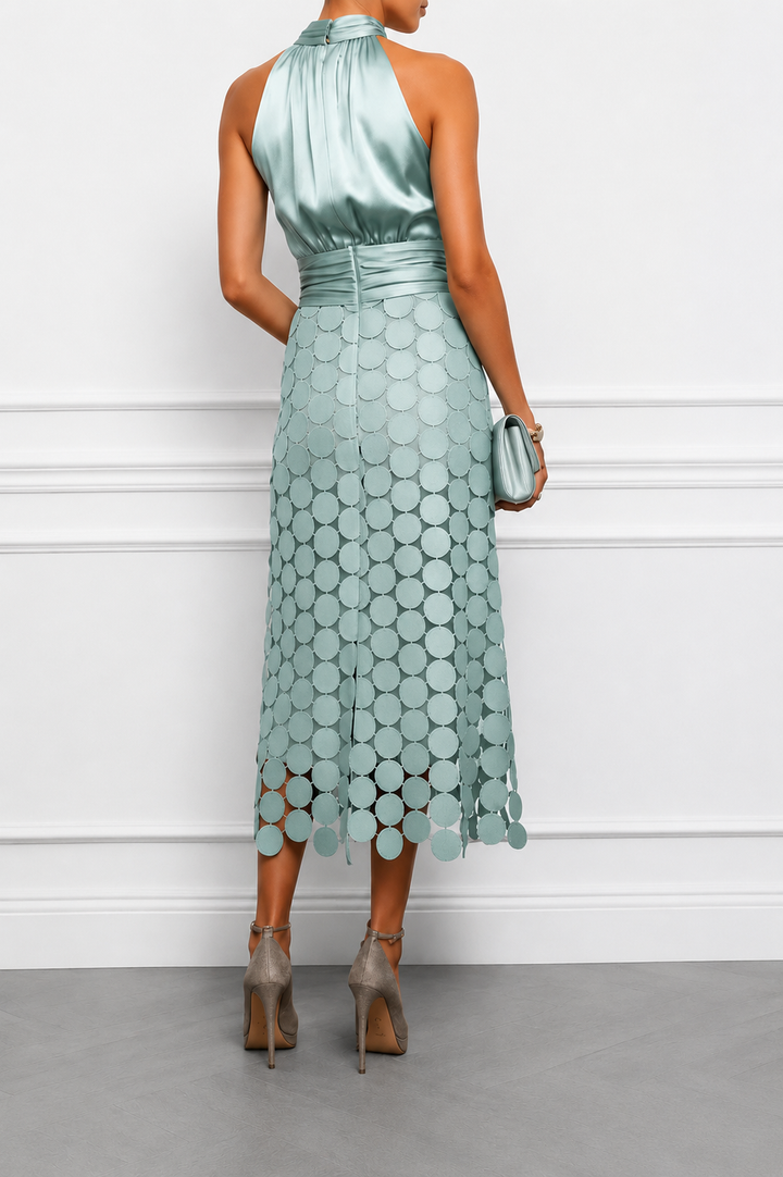 Amanda - Elegant Halter Midi Dress
