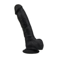 Realistische dildo met balzak zwart- 8 inch