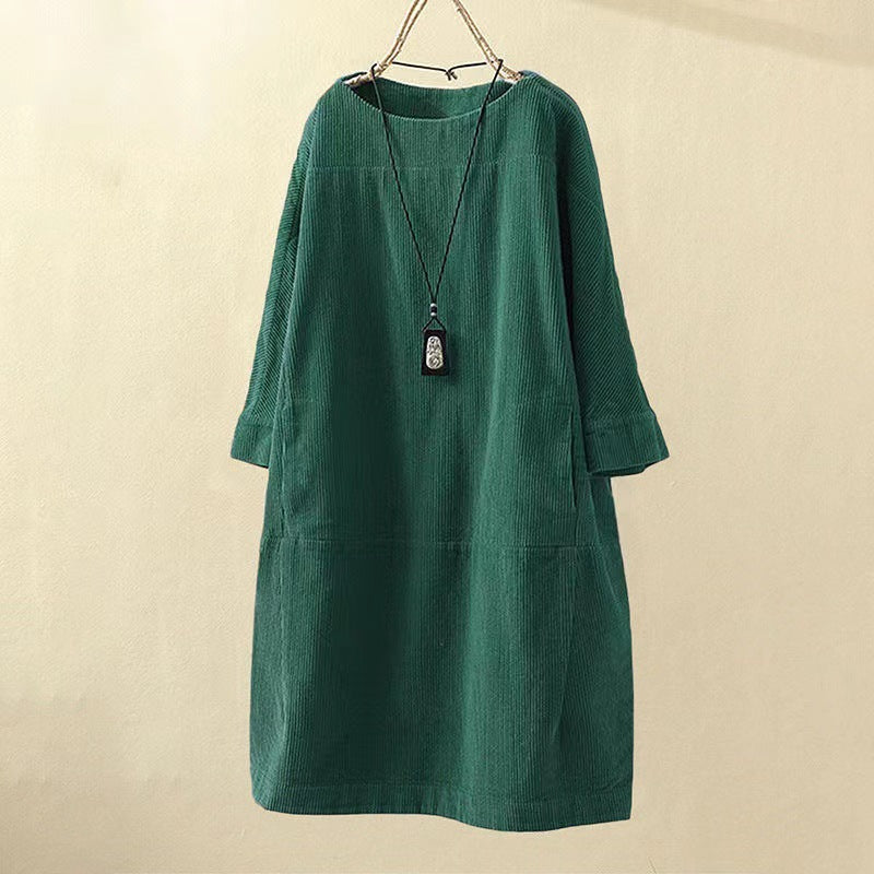 Yasie – Elegant Retro Midi Dress for Effortless Timeless Charm