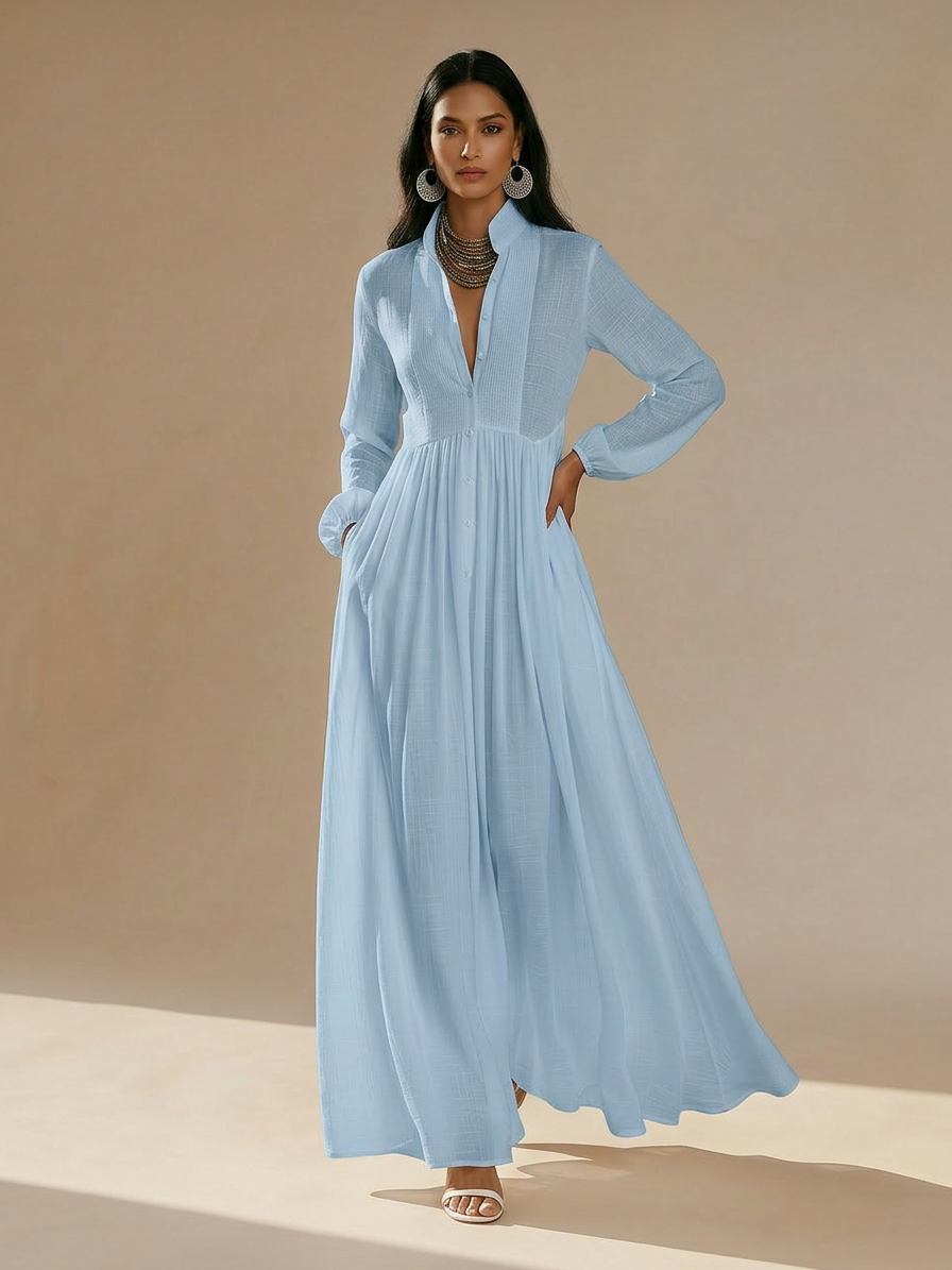 Becky – Trendy Linen Maxi Dress
