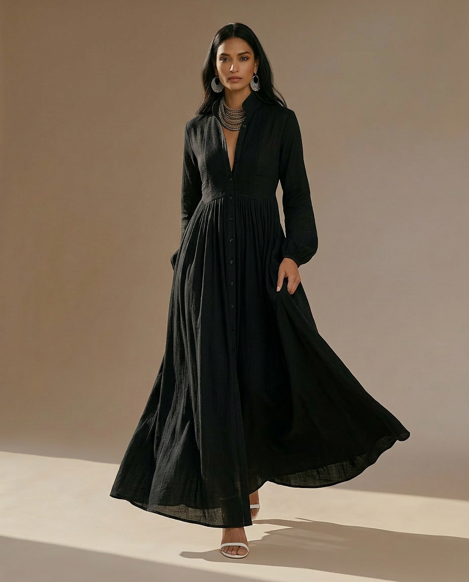 Becky – Trendy Linen Maxi Dress
