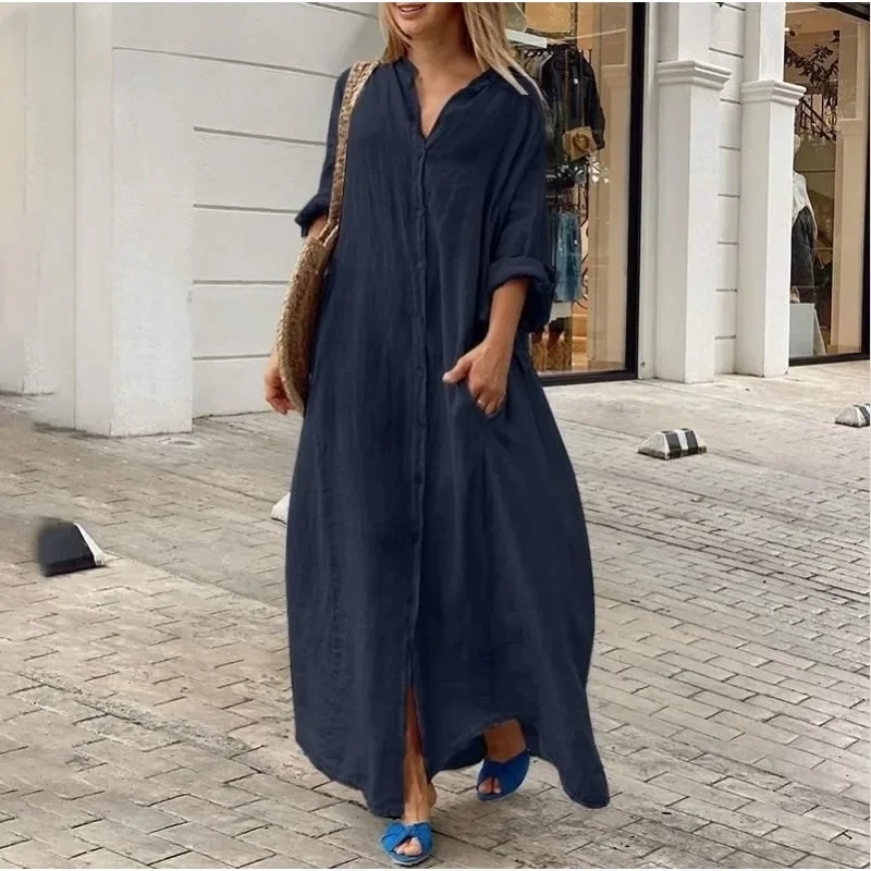 Lena - Übergroßes Leinen-Hemdkleid