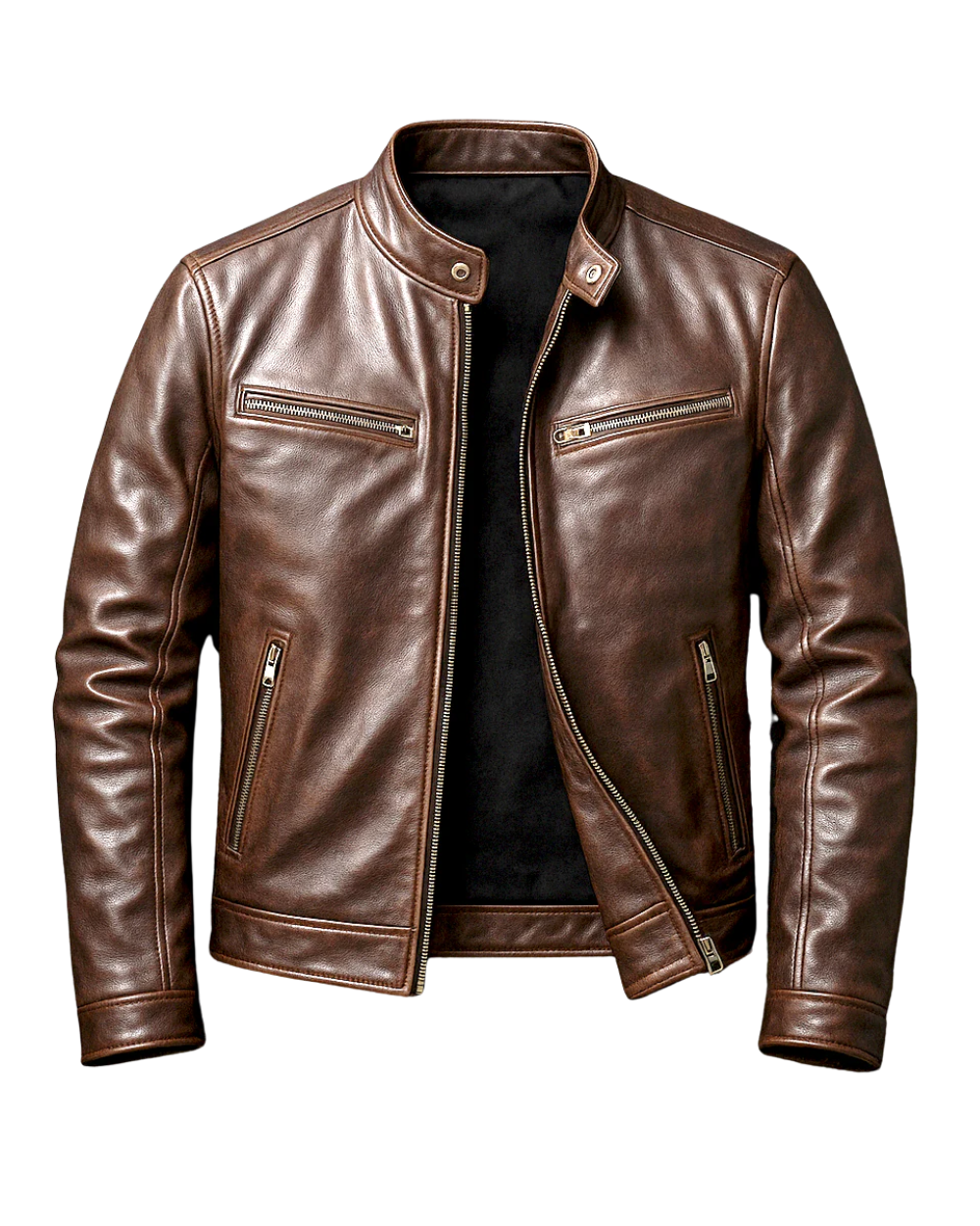 Ronnie - Vintage Leather Jacket with Tailored Fit