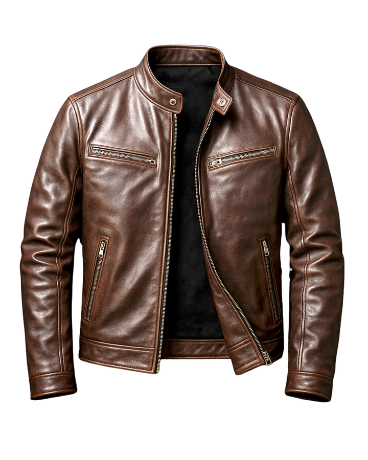 Ronnie - Vintage Leather Jacket with Tailored Fit