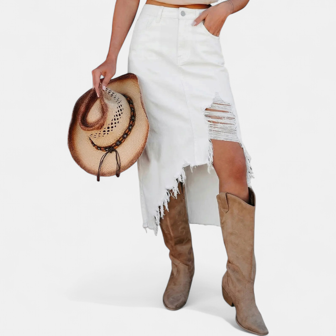 Blake - Relaxed High-Waist Denim Maxi Skirt