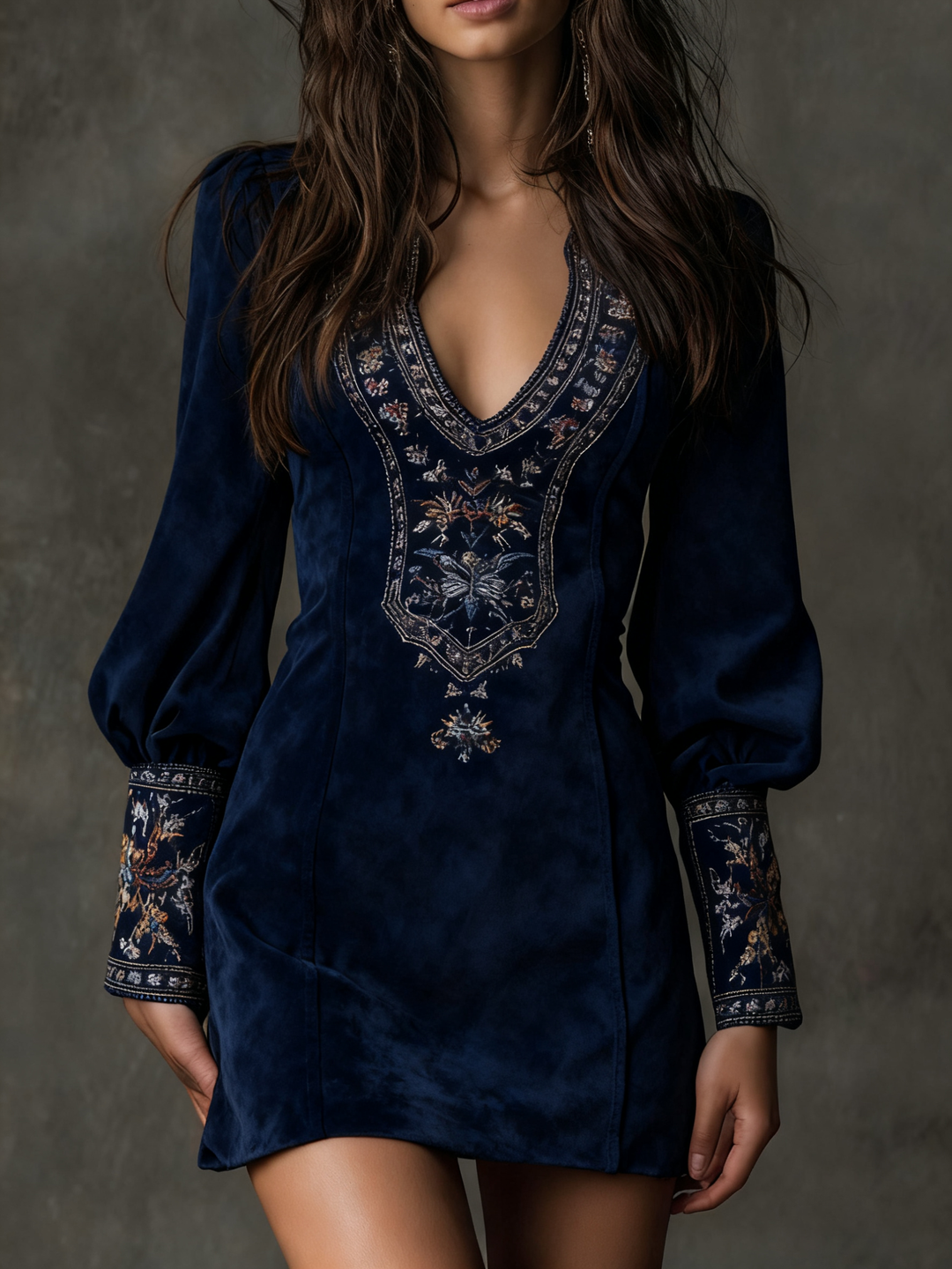Erizza – Suede-Effect Short Dress