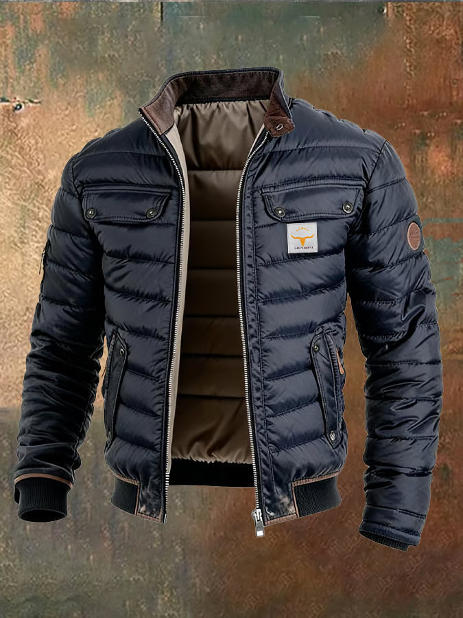 Zac – Retro Quilted Leather Jacket