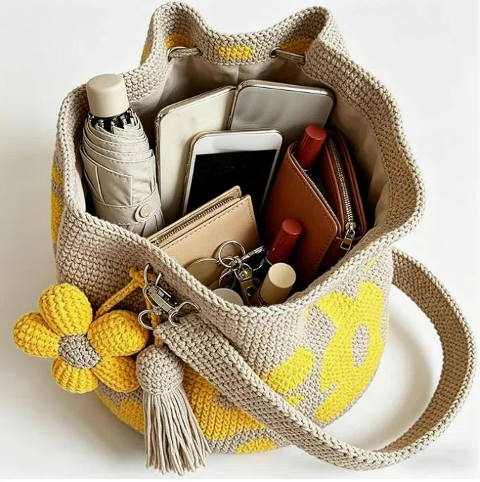 Livia - Handmade Crochet Floral Tote Bag