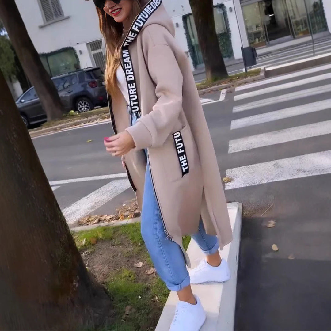 Amanda - Long Hooded Sweatshirt Coat