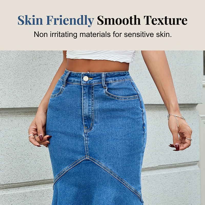Sia - High Waist Denim Midi Skirt
