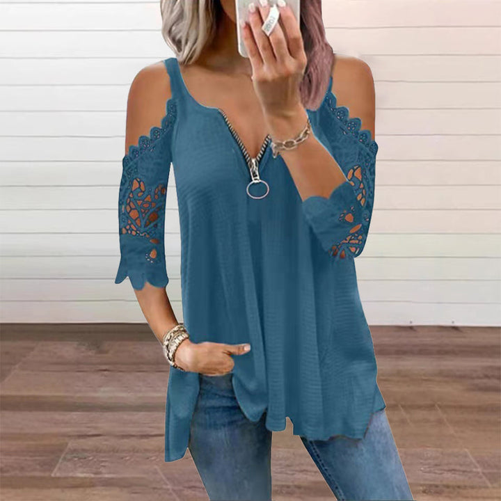 Ruby - Lace Off-Shoulder Zip Top